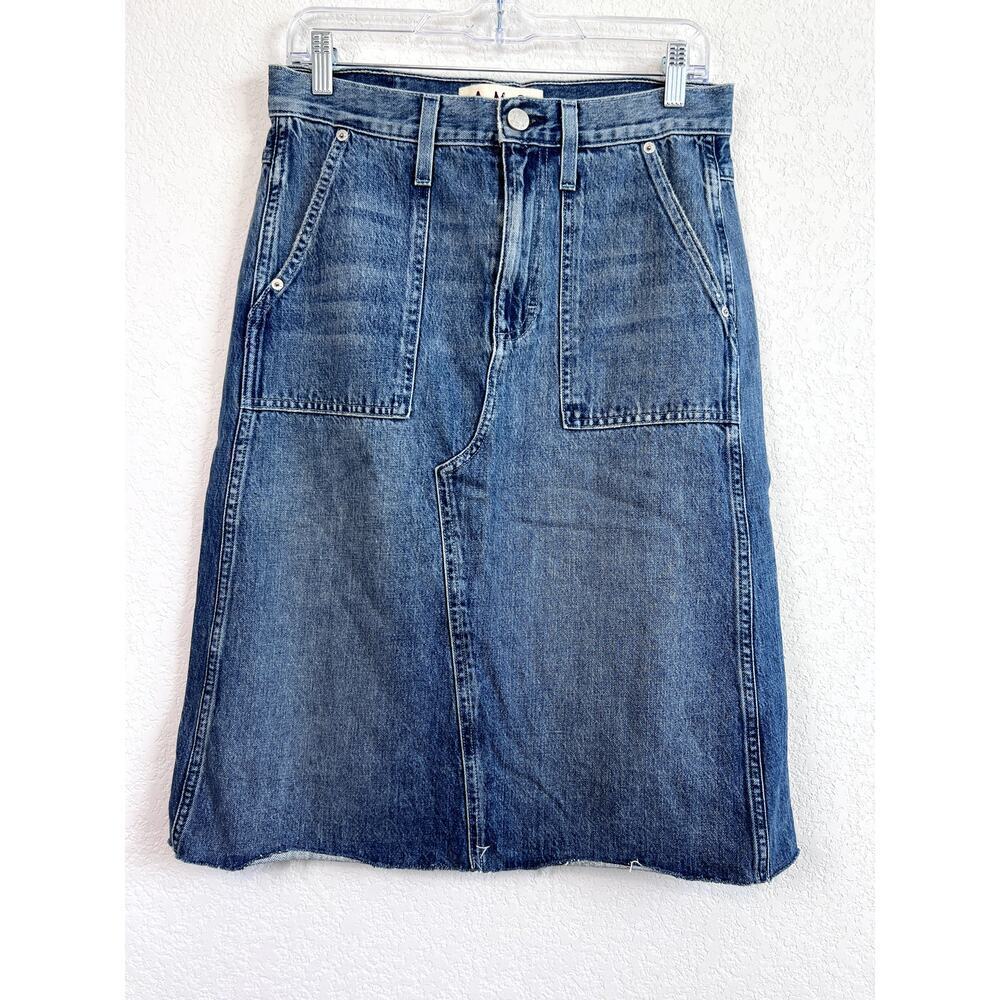 Chic AMO Welder High Rise Denim Skirt - Woodland Wash - Size 26
